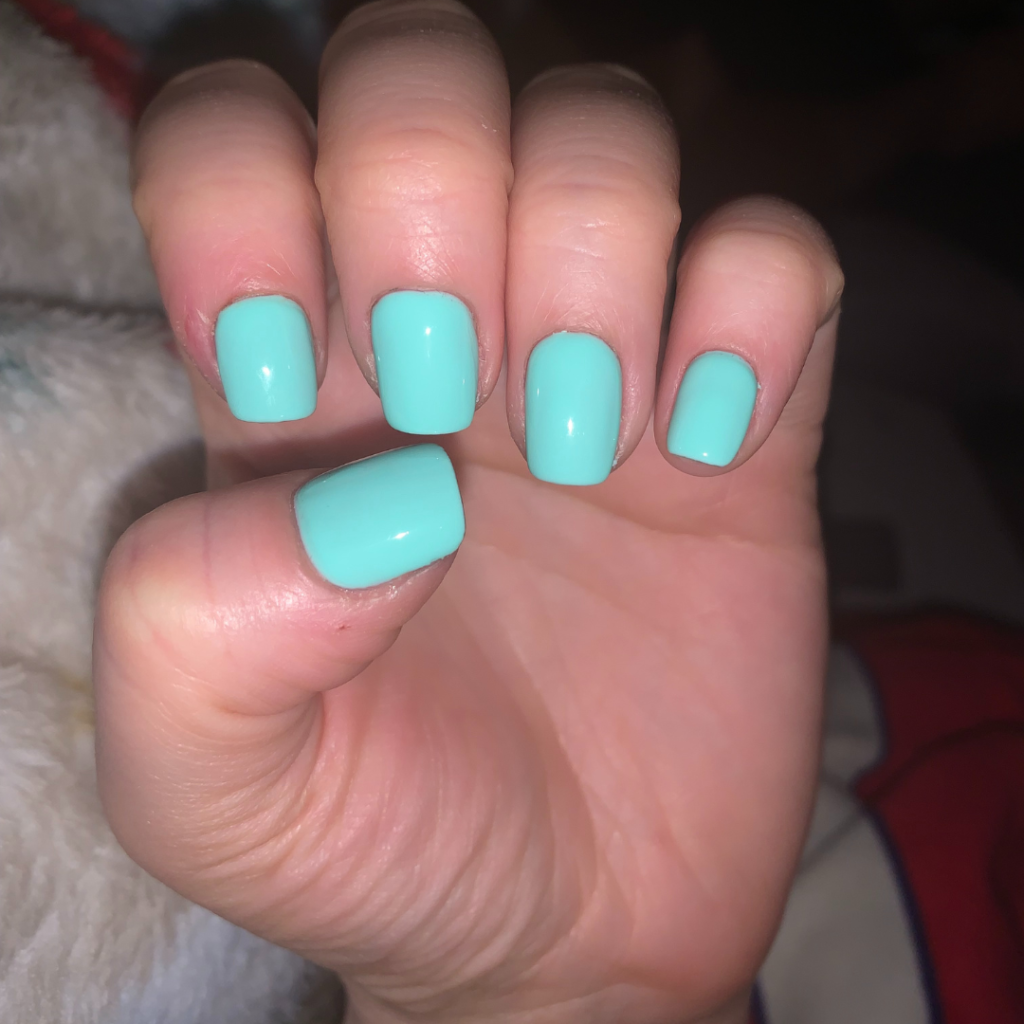 Bright blue nails 