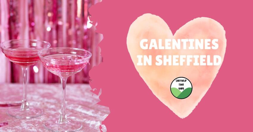 Two drinks with a pink backdrop for galentines day